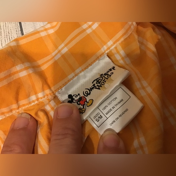 Walt Disney World orange plaid Mickey Mouse bathtub long sleeve -S/M - Picture 6 of 6